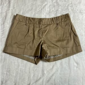 BCBG MAX AZRIA Khaki Trousers Cotton Casual Women's Shorts Size 6 USED